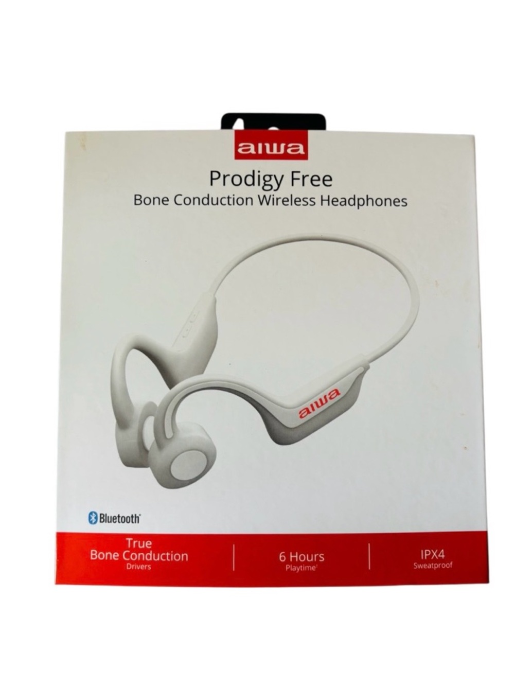 NWT AIWA Prodigy Free White Bone Conduction Wireless Headphones